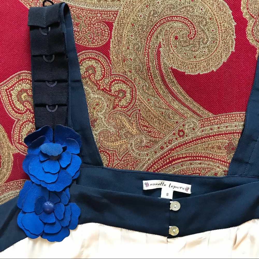 Sold!  N/A - Nanette Lepore Silk Tank/Blouse~Navy/White ~ M